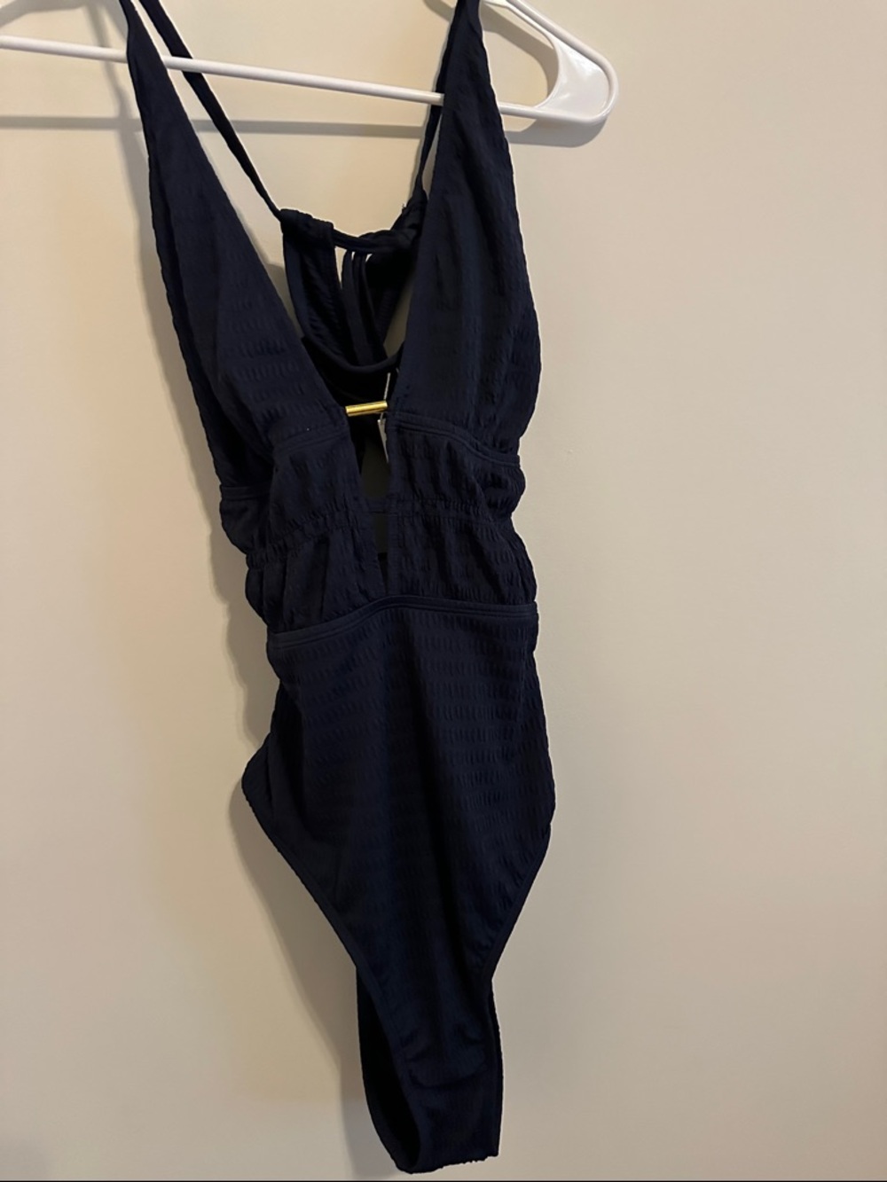 Cupshe Deep Navy Textured One-Piece Swimsuit